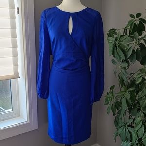 Kay Unger Royal Blue Keyhole silk Dress